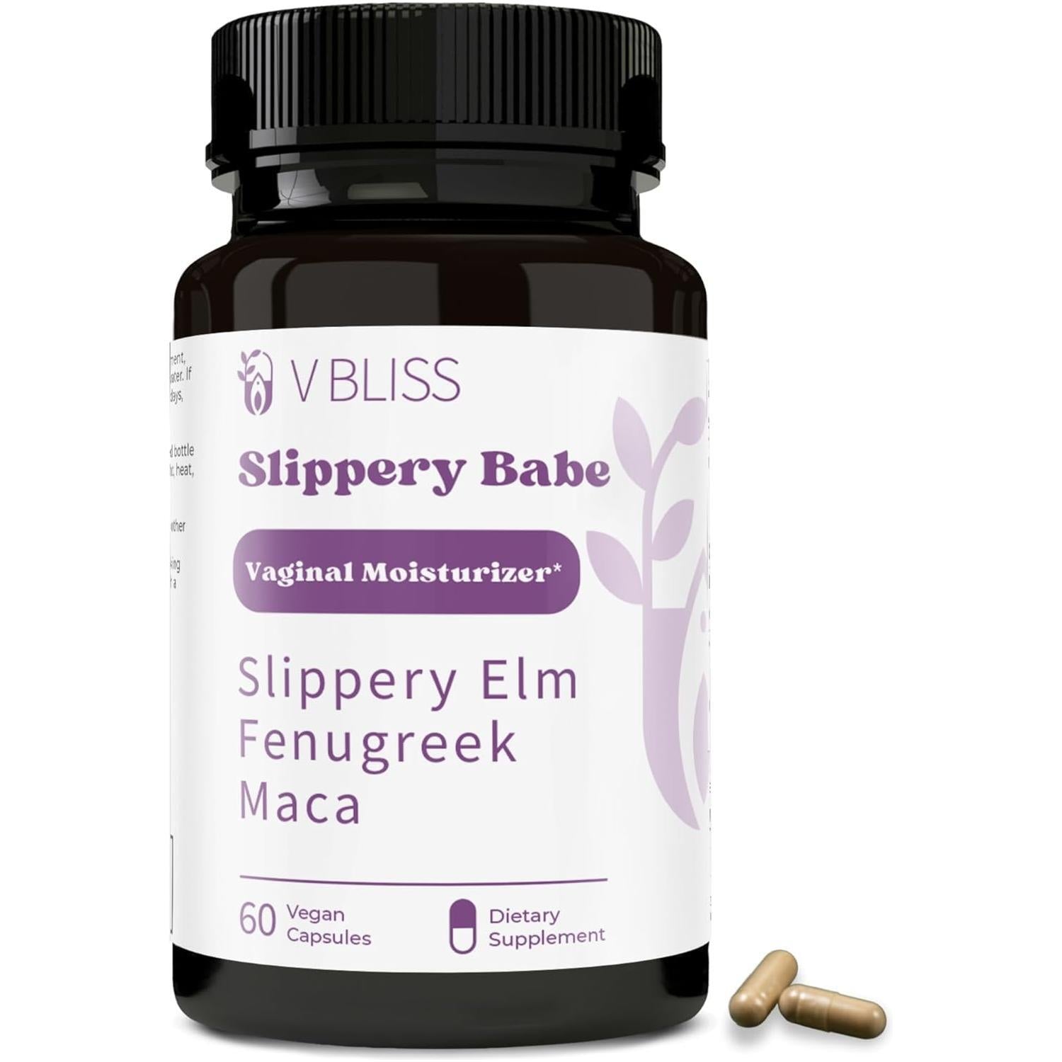 V Bliss Slippery Babe Hidratación Vaginal – 60 Cápsulas | Apoyo de Hidratación Natural de Acción Rápida