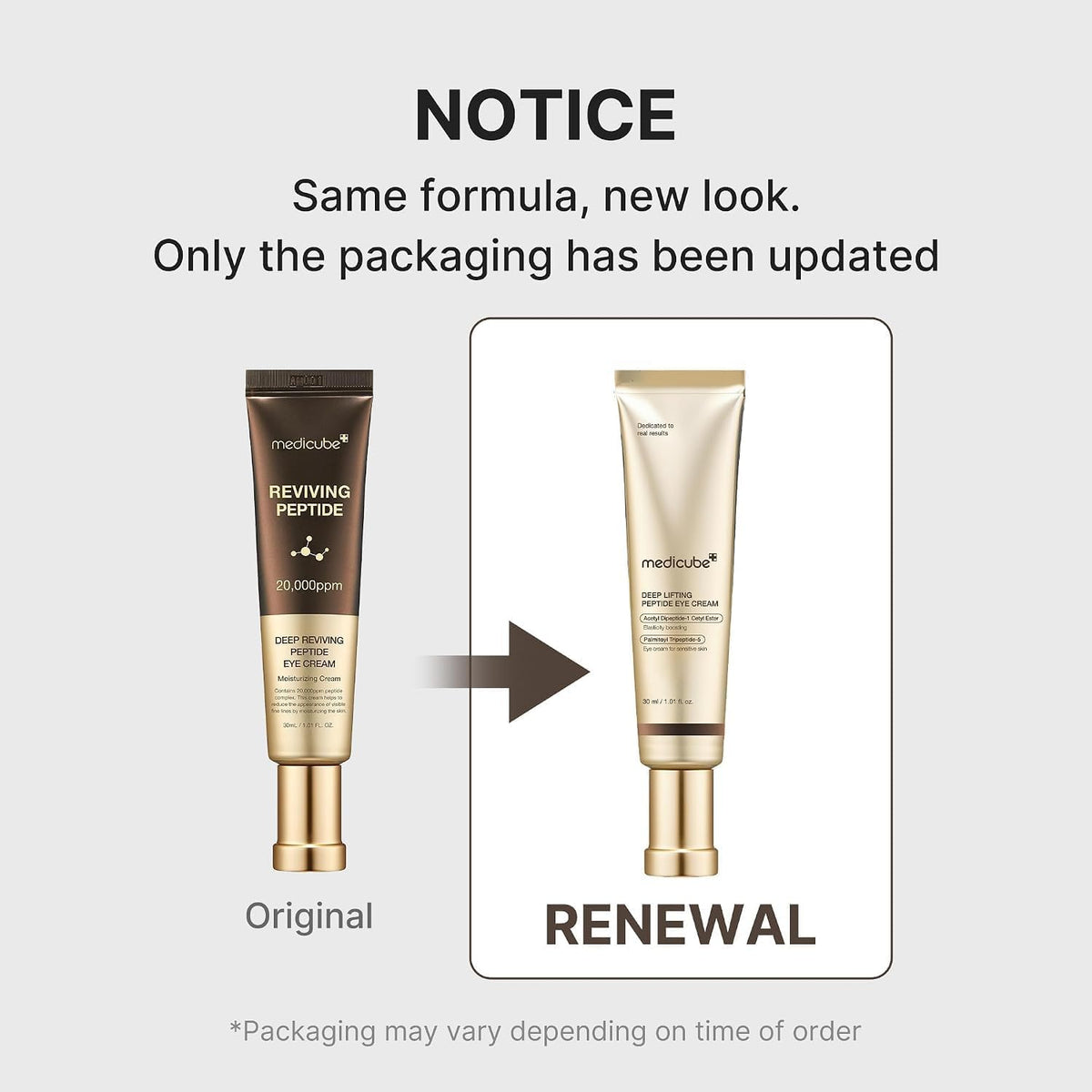 Medicube Deep Reviving Peptide Eye Cream - 30ml | Brightening Treatment