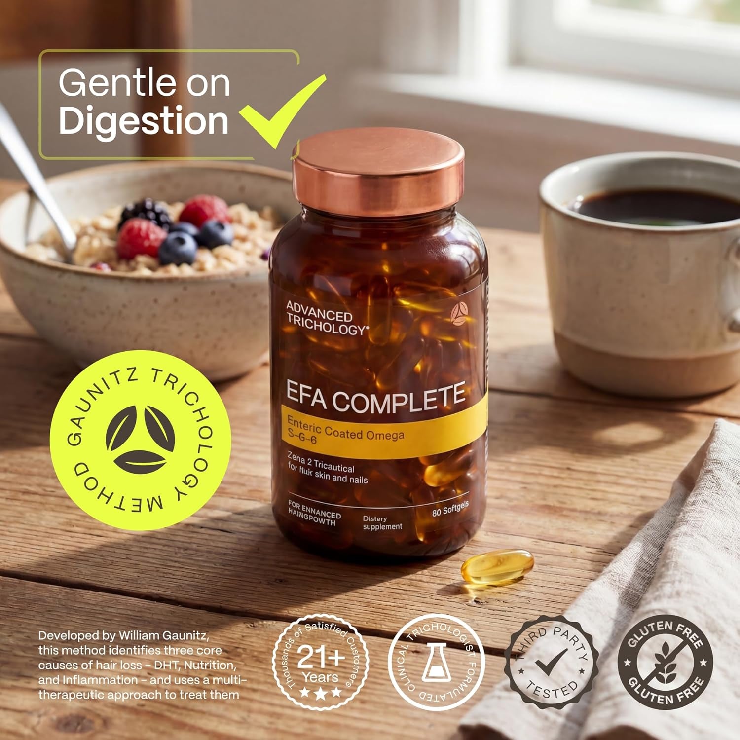 EFA Complete with Optimal Omega 3 6 9 Levels of Potency Flax Oil, Fish Oil, Borage Oil, and Evening Primrose Oil 800Mgs (90Count) 3Rd Party Tested - High in GLA and 369 Omegas