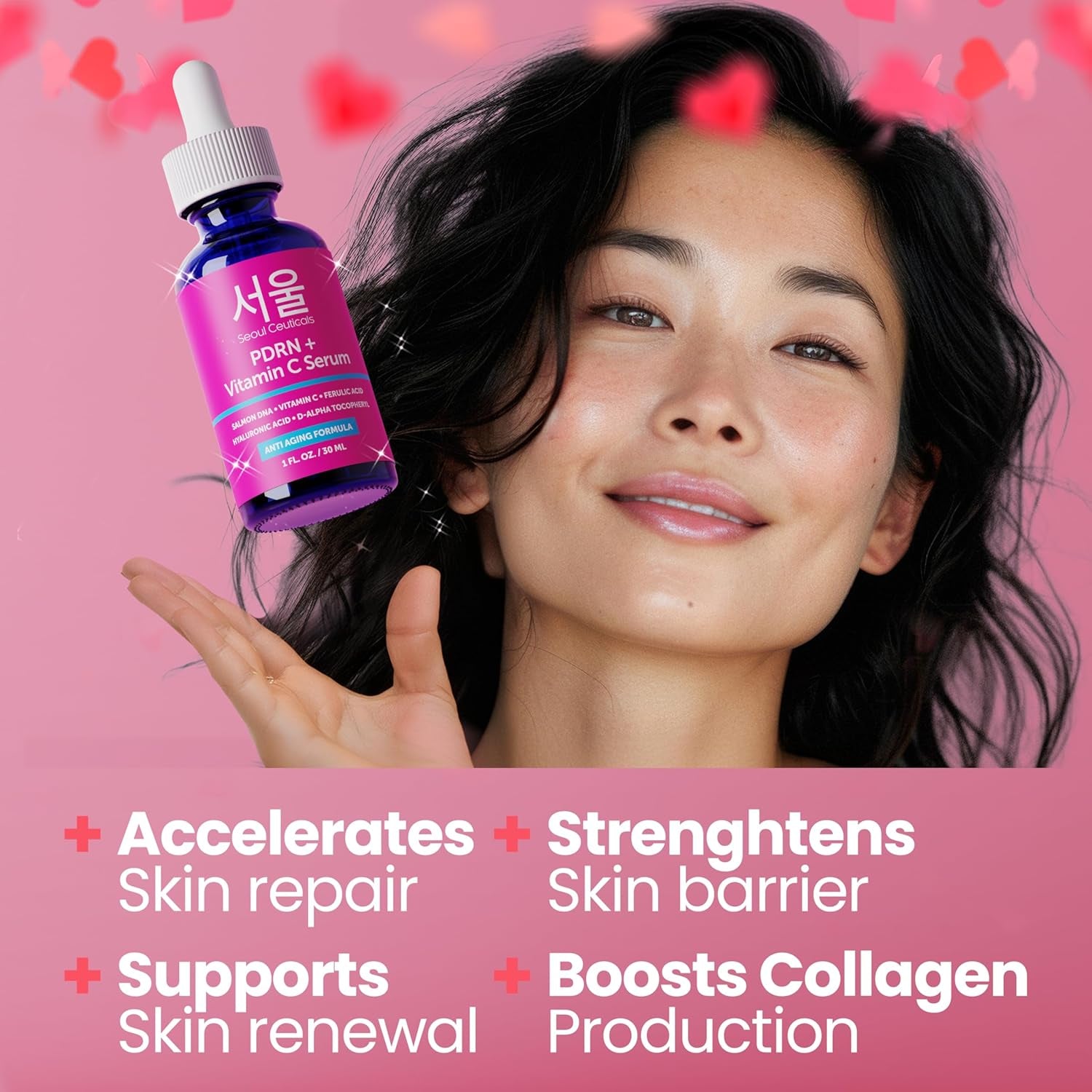 SeoulCeuticals PDRN Salmon DNA & Vitamin C Serum – Korean Skin Repair Booster for Anti-Ageing & Radiance | 30ml | K-Beauty