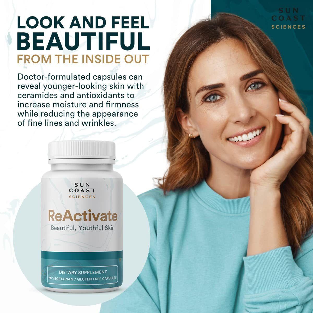 Vitalifi Reactivate Beautiful, Youthful Skin – 30 Capsules | Collagen-Boosting Anti-Ageing Supplement