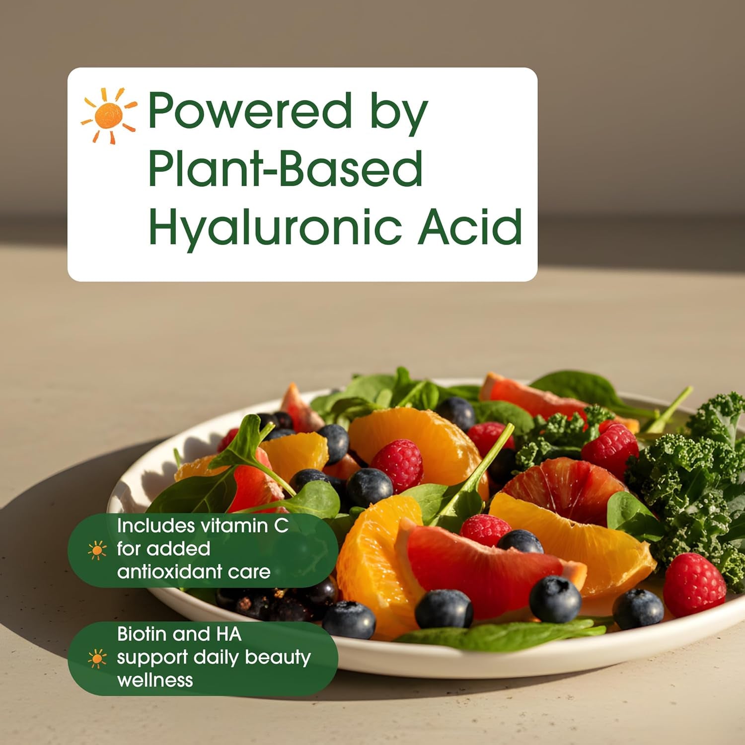 Naturebell Hyaluronic Acid 250Mg - 240 Capsules - 250Mg Hyaluronic Acid for Skin* - 5000Mcg Biotin for Hair Growth* - 25 Mg Vitamin C - Supports Bone, Eye & Joint Health*