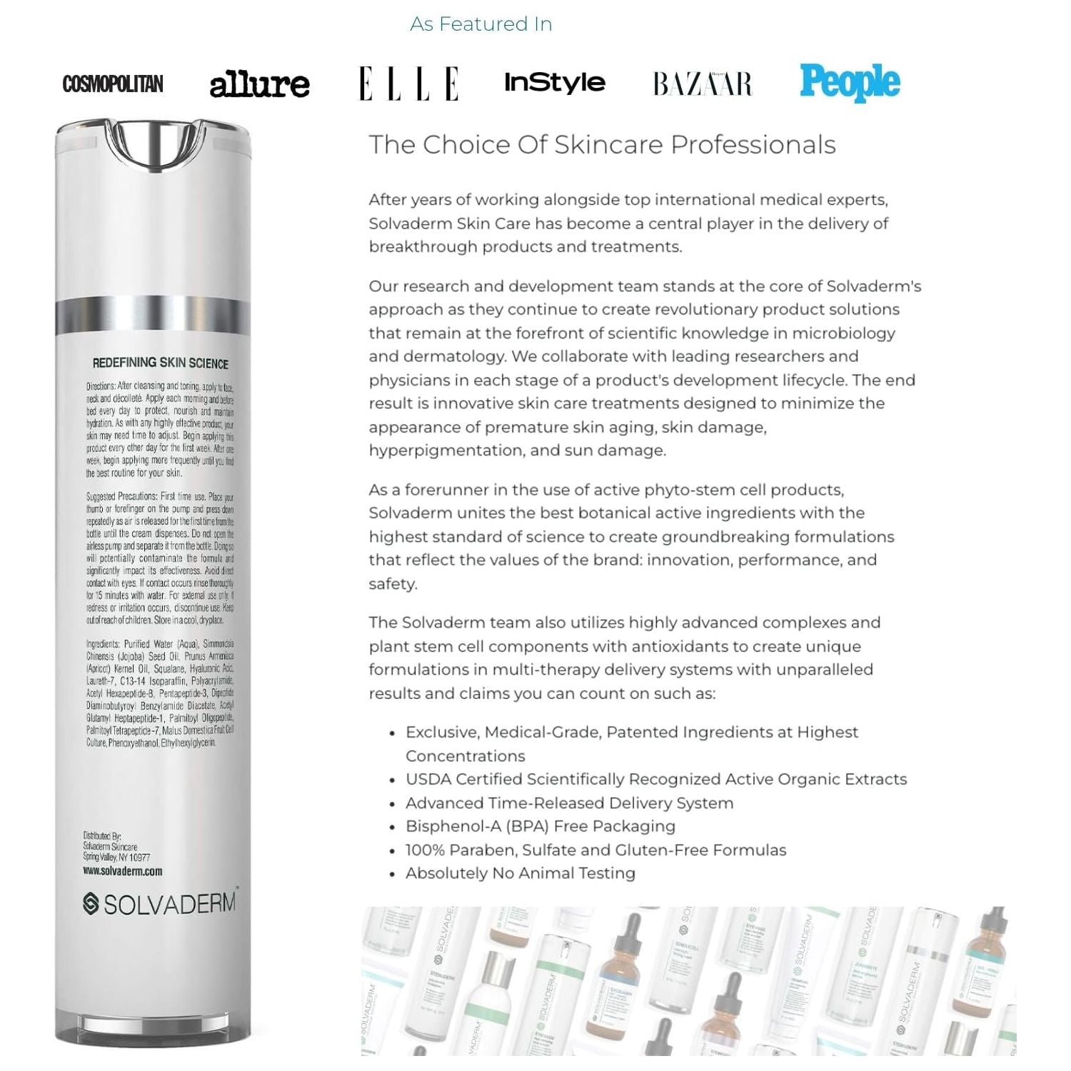 Solvaderm Stemuderm Anti-Wrinkle Treatment – 50ml | Advanced Peptide & Stem Cell Complex for Firm, Youthful Skin