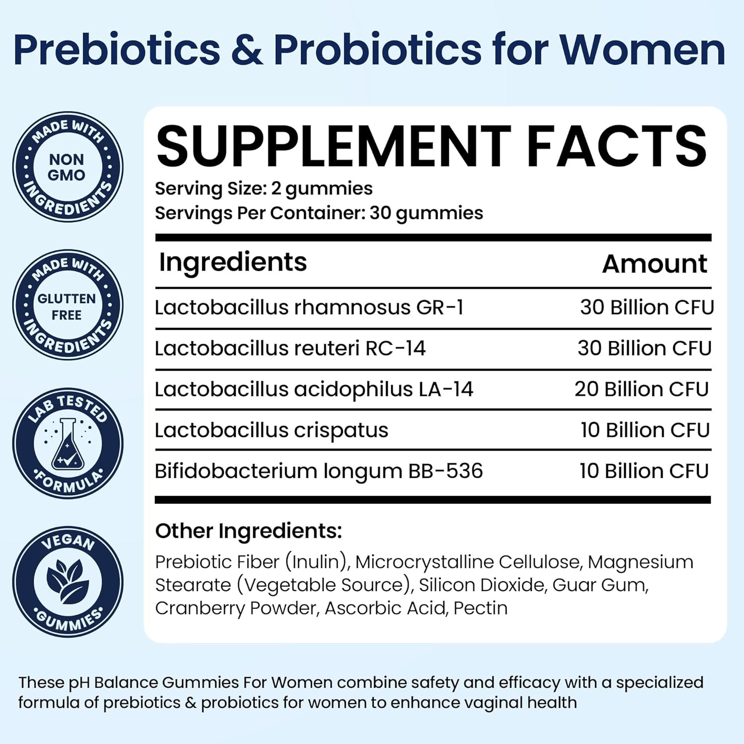 Terramed Just Think Comfort Vaginal Probiotic Gummies – Prebiotics for pH Balance, Odour Control & Feminine Health | Pineapple | 60 Gummies