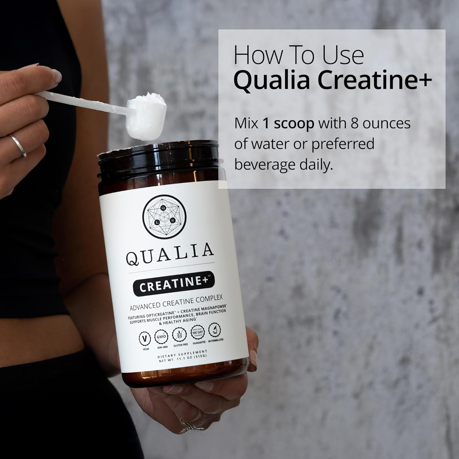 Qualia Creatine | Advanced Creatine Complex | 2 Sources + Magnesium | Optimized Absorption | Muscle Performance, Brain Function, & Healthy Aging