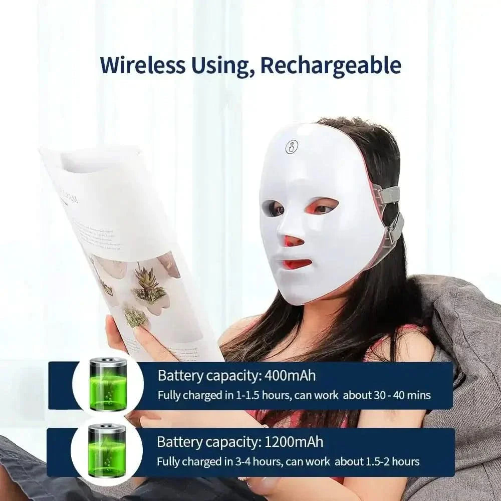 7 Colors Cycle Beauty Mask – LED Light Therapy for Glowing Skin - Glam Global UKGlam Global UK