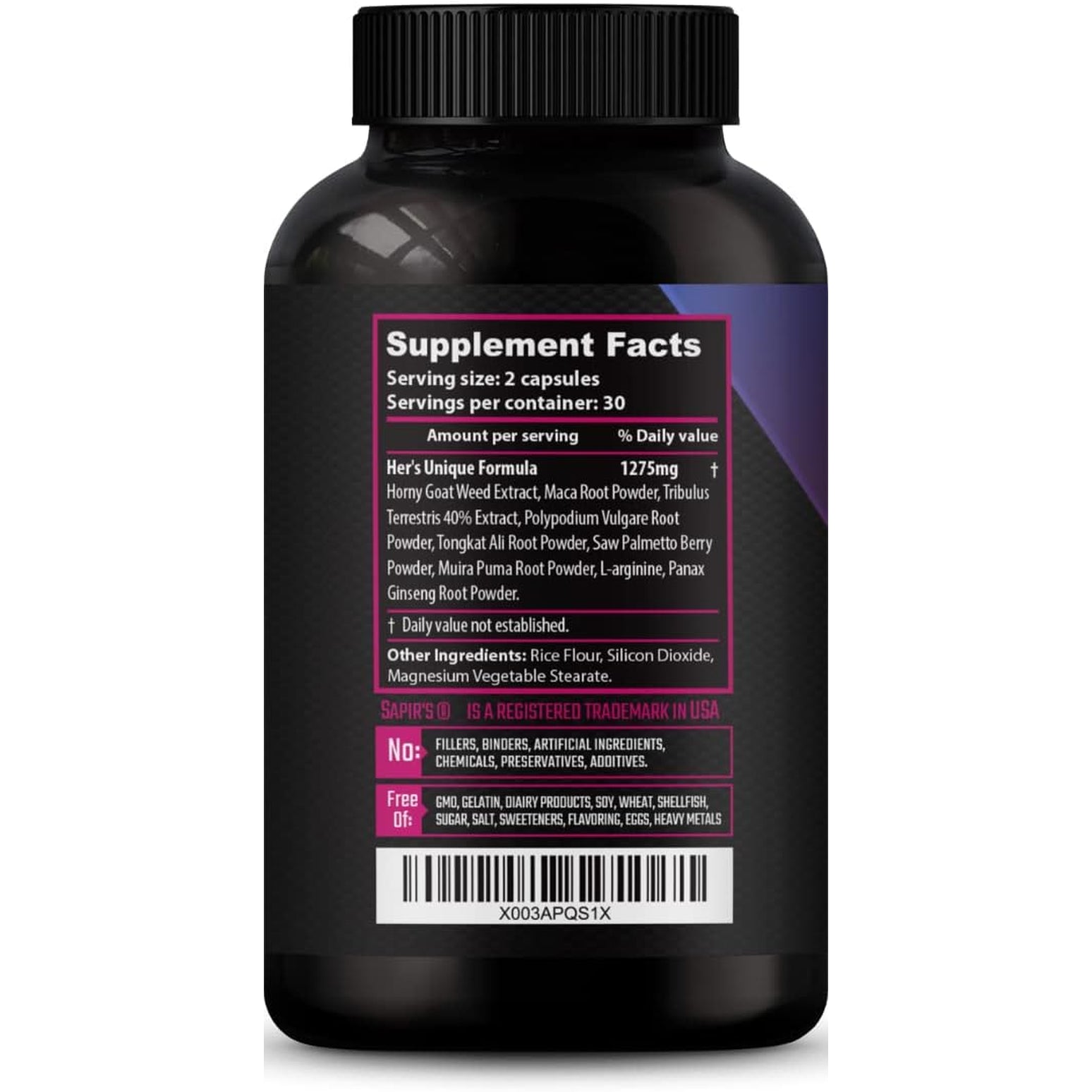 Sapir's Nutrition Women's Vitality & Desire Complex – Horny Goat Weed, Maca Root & Ashwagandha for Energy, Mood & Intimate Wellness | 60 Capsules