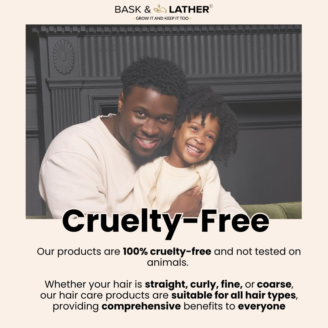 Bask & Lather Scalp Stimulator Hair Growth Oil – Cold-Pressed Mint & Rosemary with Grapeseed | Natural Leave-In | 60ml