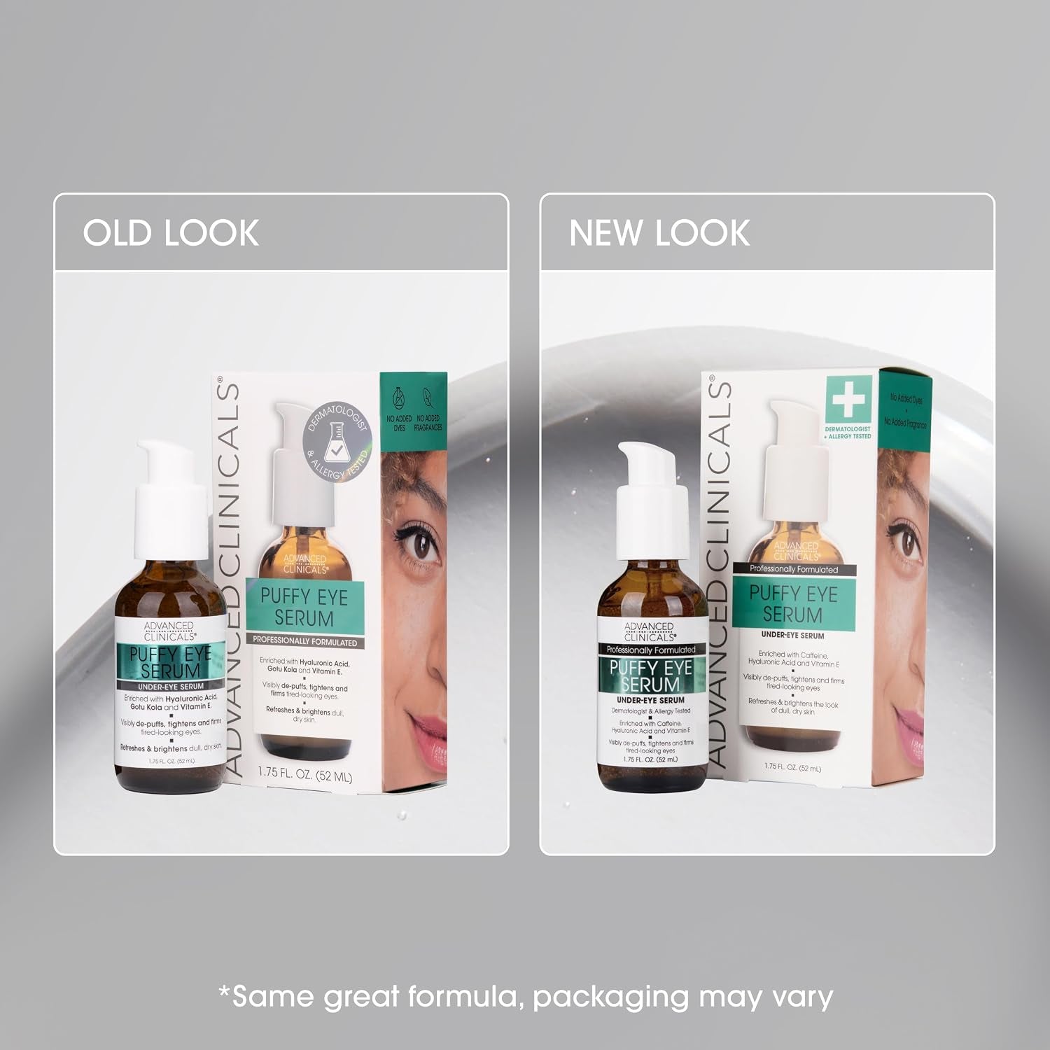 Advanced Clinicals Puffy Eye under Eye Serum | Visible anti Aging Brightening Vitamin C + Caffeine Serum Helps Improve Look of Puffiness, Fine Lines, Dark Circles, & Uneven Skin Tone, 1.75 Fl Oz