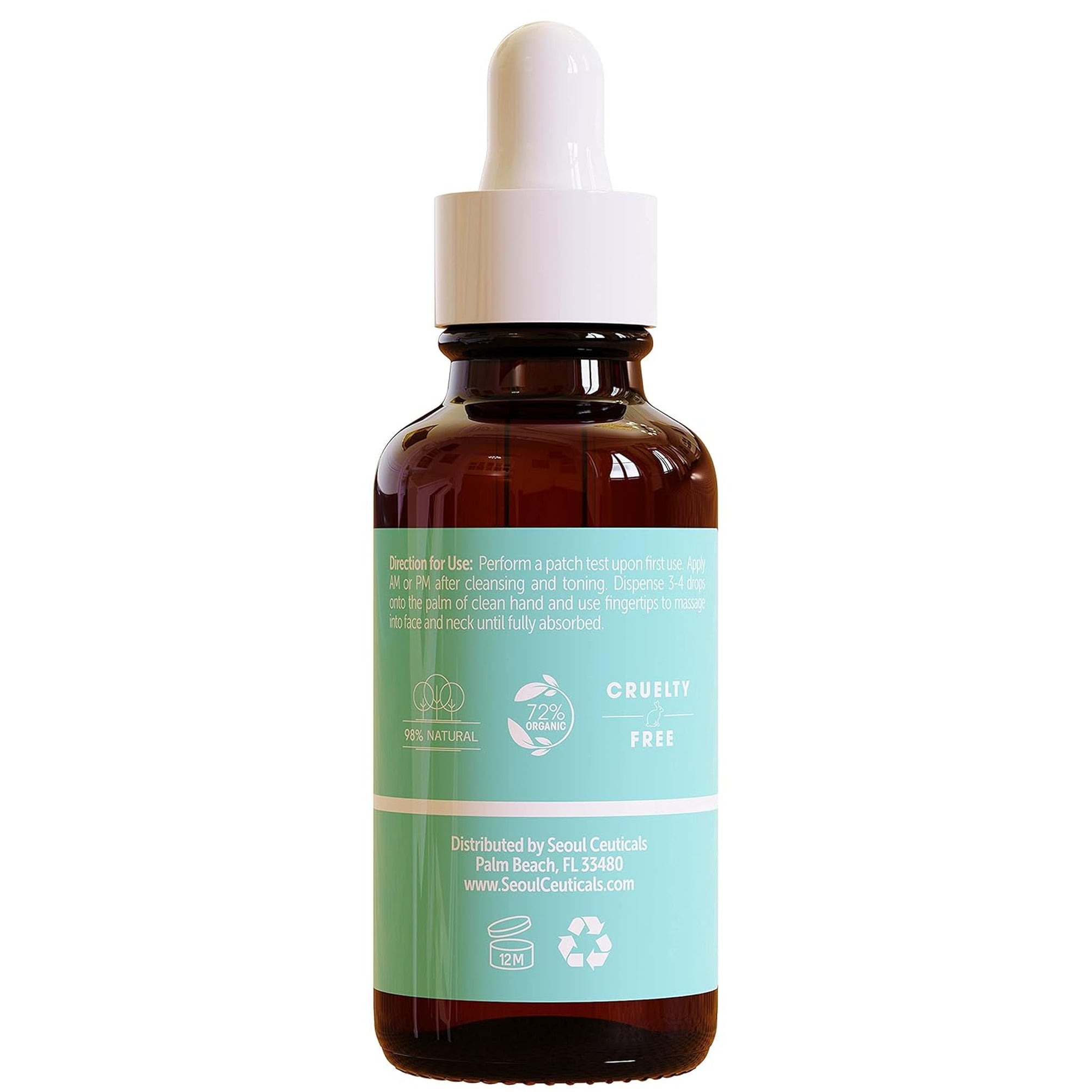 SeoulCeuticals Korean Ginseng Serum – Green Tea, Centella & Royal Jelly for Dewy Glow & Radiance | Organic | 30ml