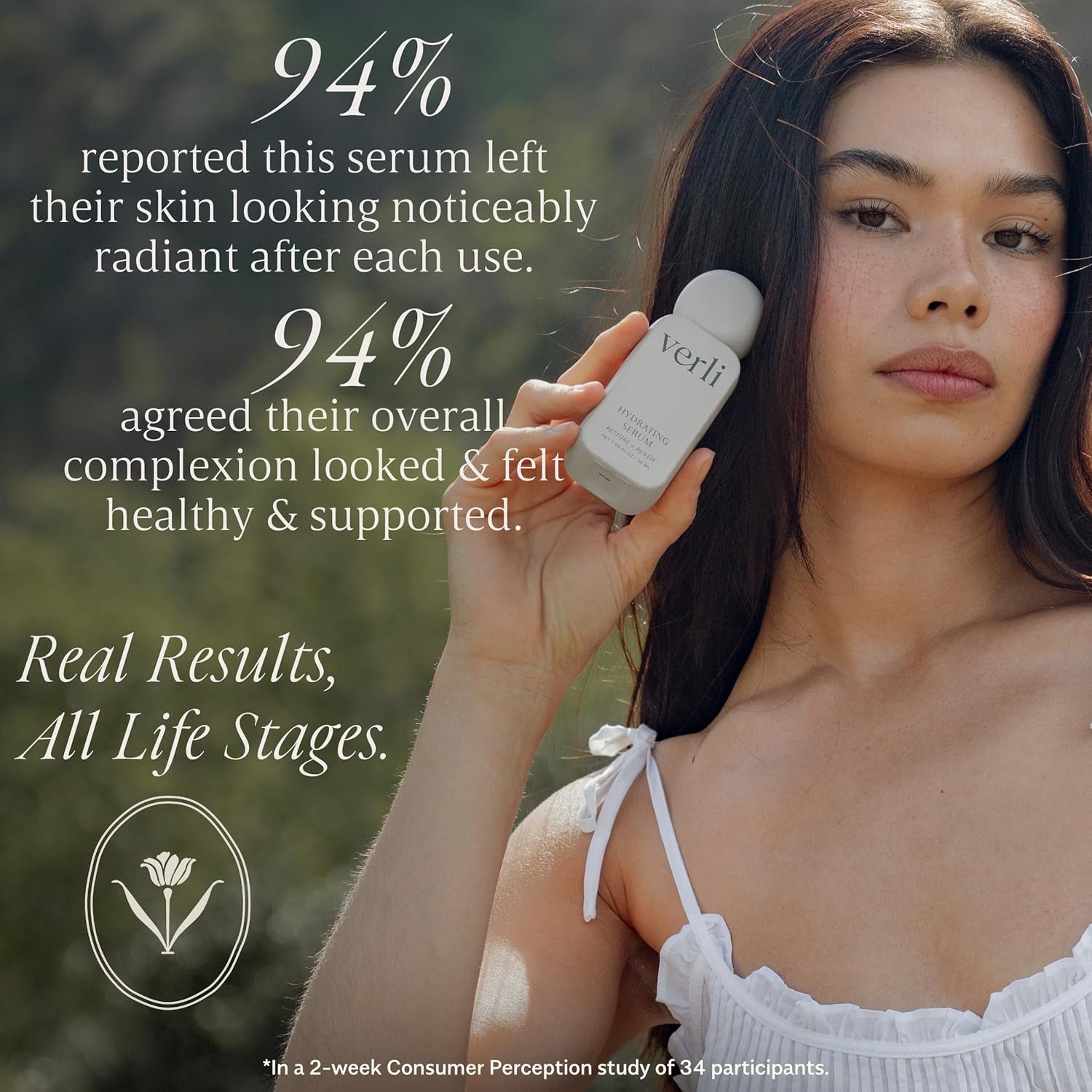 Verli Hydrating Face Serum with Snow Mushroom & Beta-Glucan | Moisturizing Botanical Skincare for Skin Barrier Repair & Plumping | Clean Daily Face Serum | Hyaluronic Acid Alternative, 1.69 Fl Oz