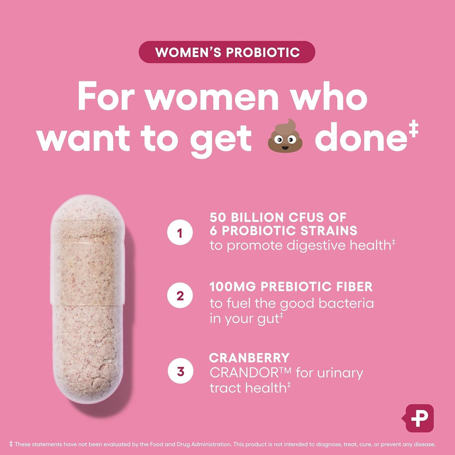 Physician's Choice Women's Probiotic – 50 Billion CFU, 6 Strains, Cranberry & Prebiotics for pH Balance & Feminine Health | 60 Capsules