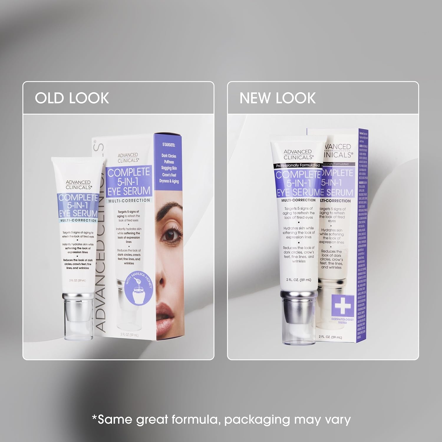 Advanced Clinicals Complete 5-In-1 Eye Serum – 59ml | Targets Dark Circles, Puffiness & Fine Lines
