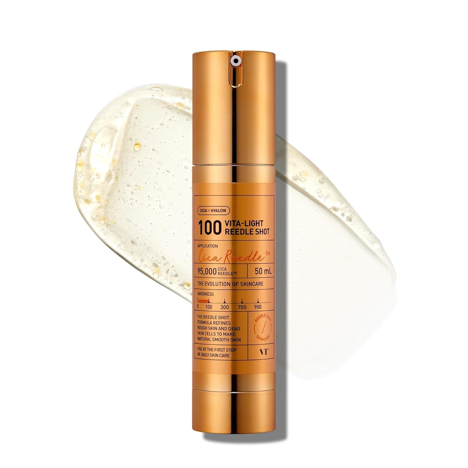 Vita-Light Reedle Shot 100 Serum with Vitamin C Capsules & Vitamin E Microneedling Formula, Korean Skin Booster, 1.69 Fl Oz(50Ml)