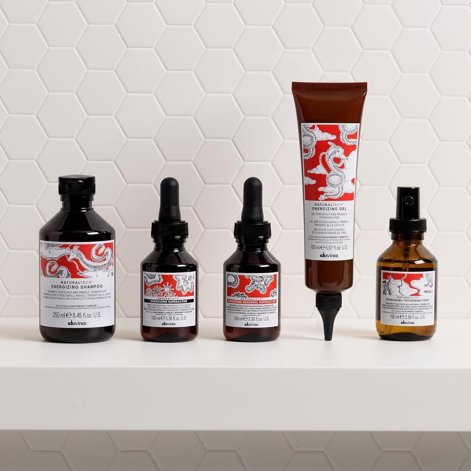 Davines Naturaltech Energizing Superactive Anytime, Stimulating & Fortifying for Thinning Hair & Hair Loss - with Caffeine Phytoceuticals - Thickening Serum, Travel Size, 3.38 Fl Oz