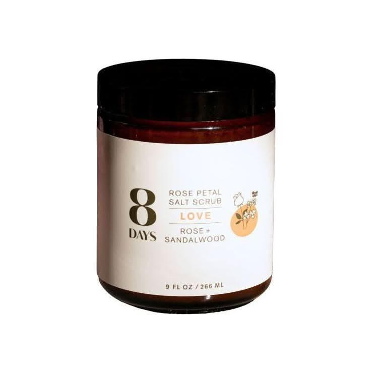 8 Days Rose Petal Salt Scrub - 266ml - Glam Global UK8 Days