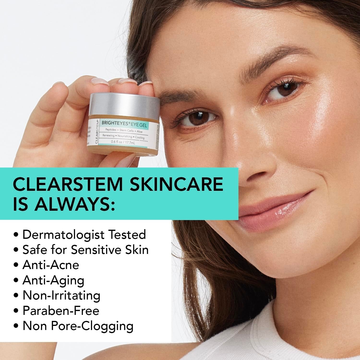 CLEARSTEM BRIGHTEYES® Eye Gel – 17.7ml | Anti-Ageing, De-Puffing & Brightening Eye Treatment