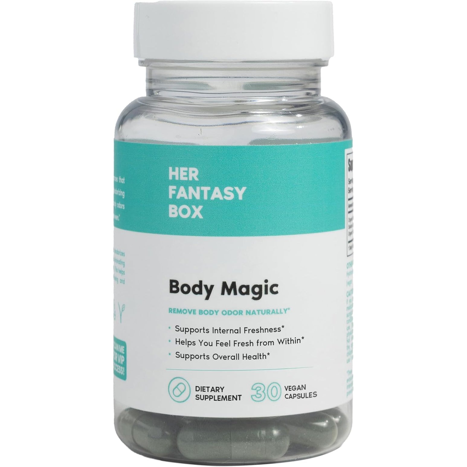 Her Fantasy Box | Body Magic | Chlorophyll Capsules - 30 Vegan Capsules for Detox, Digestion, Gut Health, Skin Support, and Oily Skin - Natural Energy Booster
