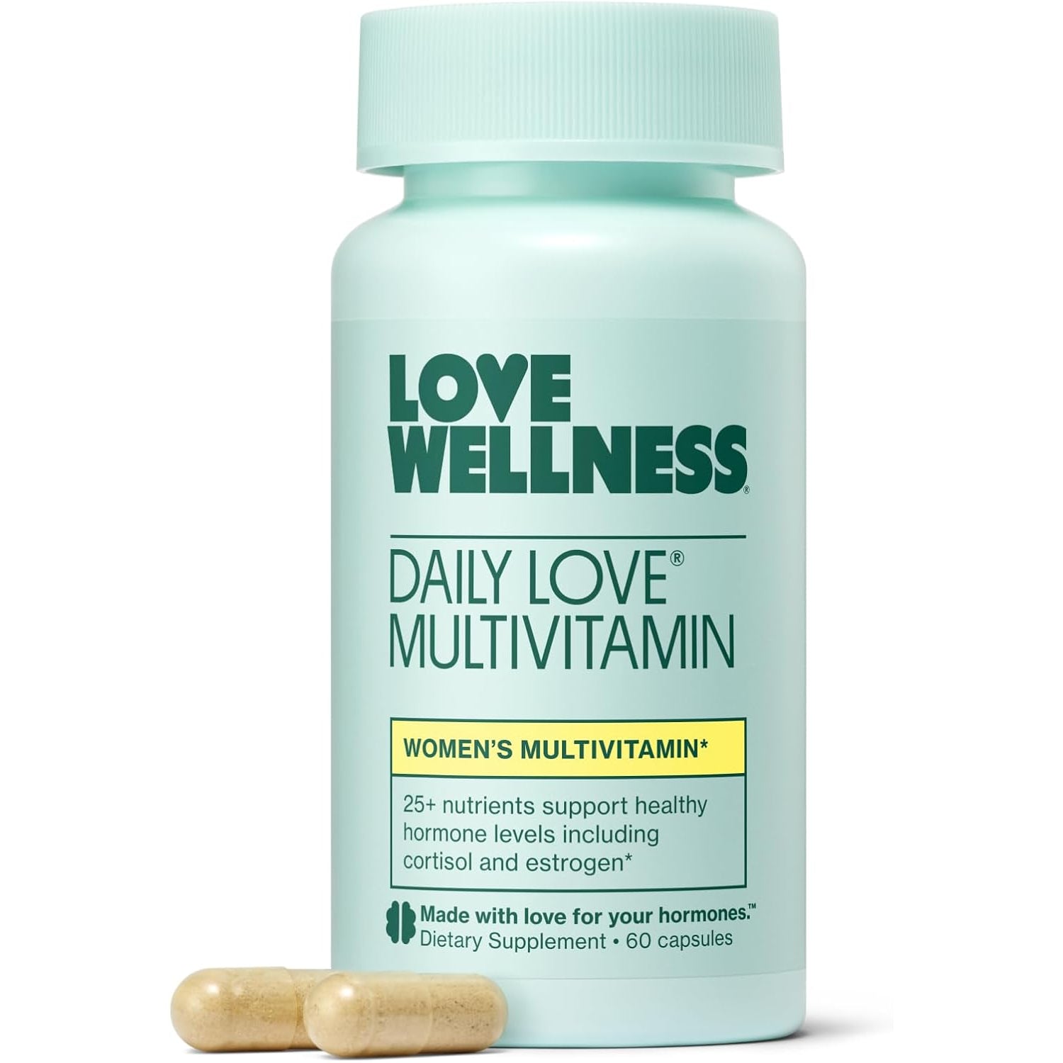 Love Wellness Daily Love Women's Multivitamin – Vitamin D, C, Iron, Biotin & Magnesium for Energy, Immune Health & PMS Support | 30-Day Supply
