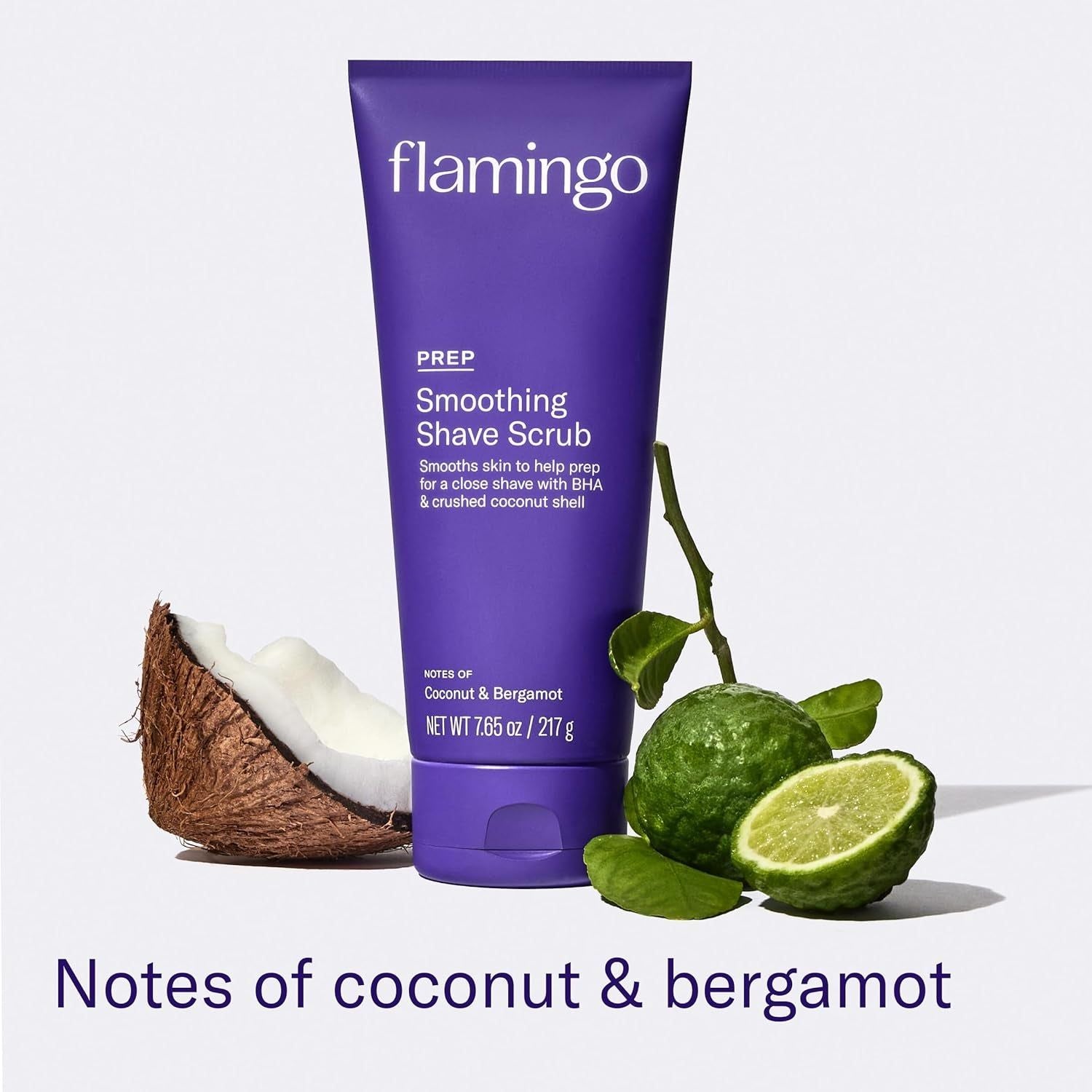 Flamingo Shaving Prep & Post-Care Set – Glow Shave Collection | Exfoliating Scrub & Soothing Serum