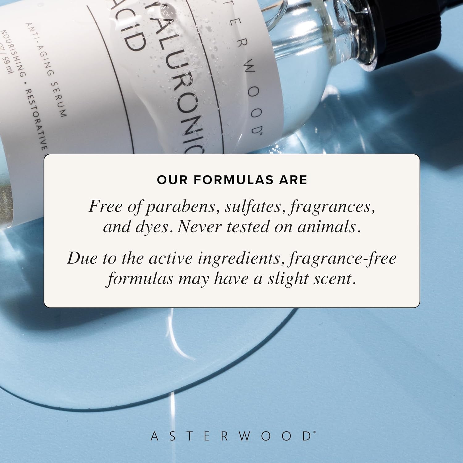 Asterwood Pure Hyaluronic Acid Serum for Face - Plumping, Anti-Aging, Hydrating - Fragrance-Free - 8 Fl Oz