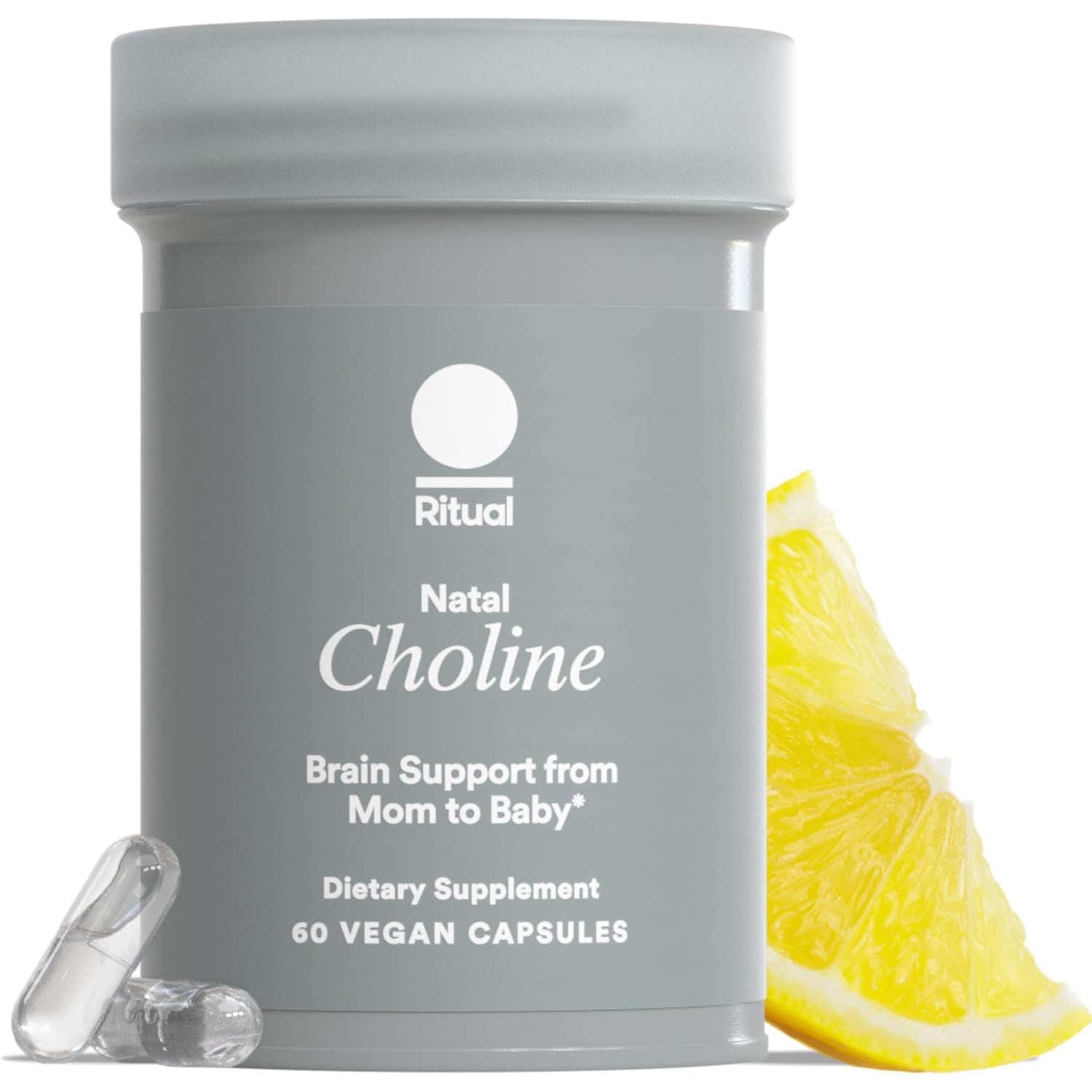 Ritual Natal Choline Supplement - 550Mg - to Support Baby’S Cognitive Function When Taken during Pregnancy and Postpartum Choline Content in Breastmilk* - Vegan - Citrus - 30 Capsules - 30 Servings