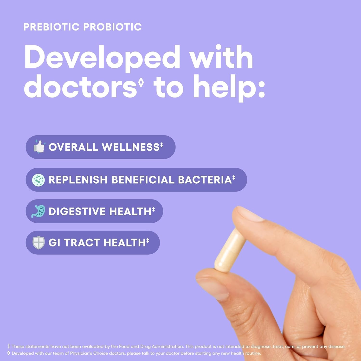 Physician's Choice Prebiotic & Probiotic – Multi-Strain Formula for Gut Health & Digestive Balance | 30 Capsules