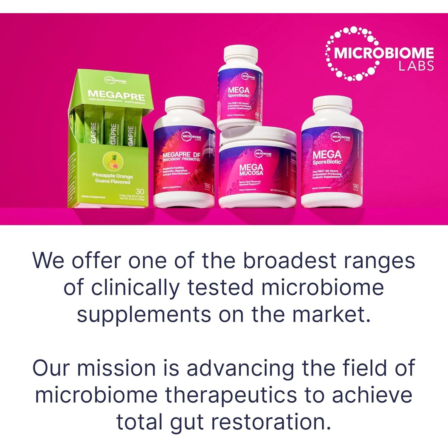 Microbiome Labs HU58 Ultra Strength Bacillus Subtilis – 60 Capsules | High-Potency Spore-Based Probiotic for Gut & Immune Support