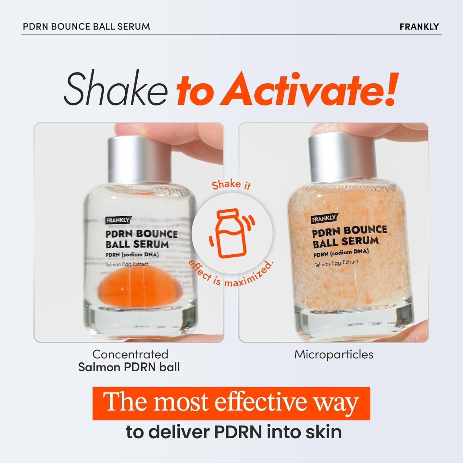 FRANKLY Salmon PDRN Bounce Ball Serum – 99% Pure Salmon DNA PDRN for Post Microneedling Recovery, Redness & Damaged Skin Repair | Glass Skin Korean Skincare | Lightweight, Non Sticky | 1.01 Fl Oz