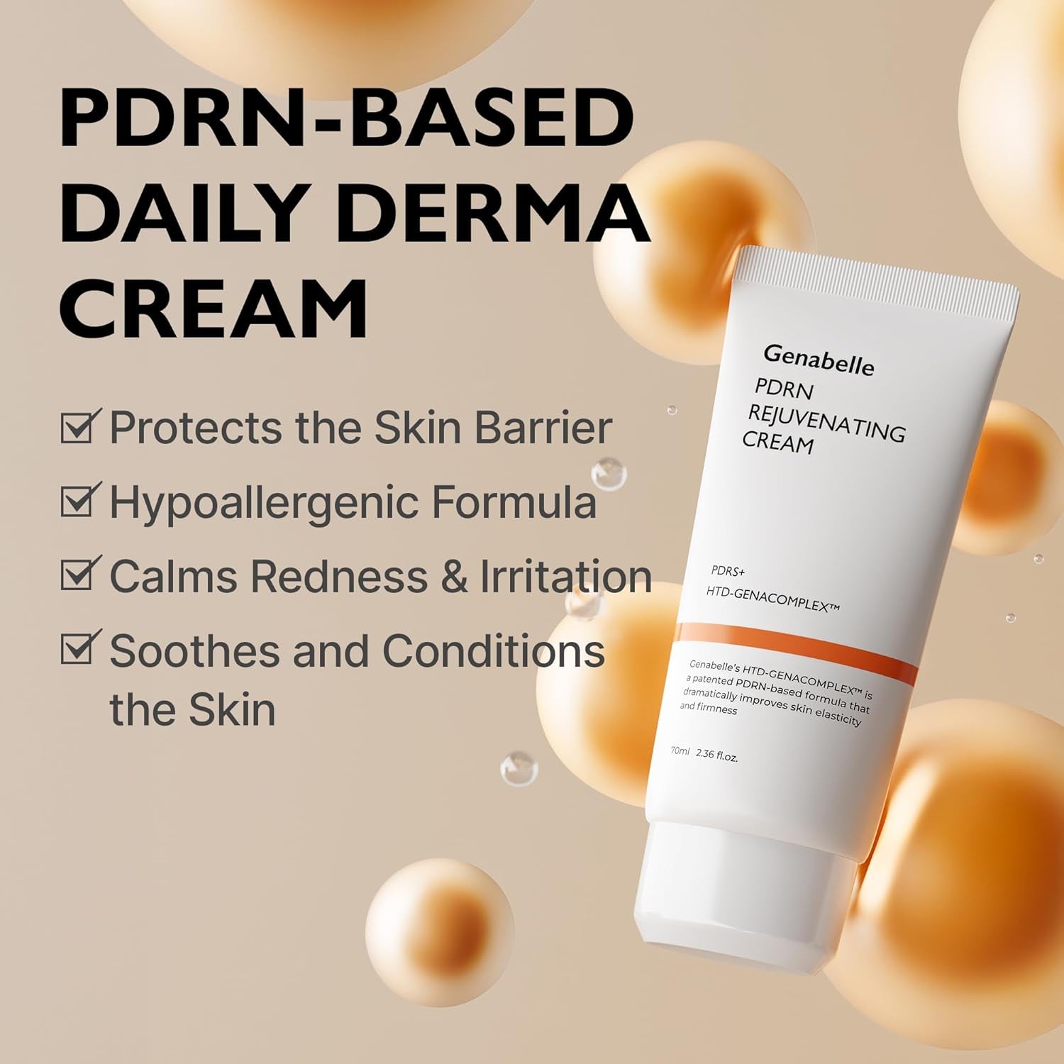 Genabelle PDRN Rejuvenating Cream – 70ml | DNA Repair & Deep Hydration for Glowing, Resilient Skin