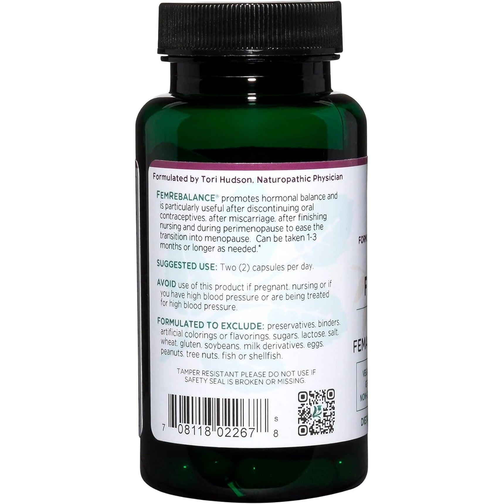 Vitanica Femrebalance, Hormone Balance Support for Women, Vegan, 60 Capsules