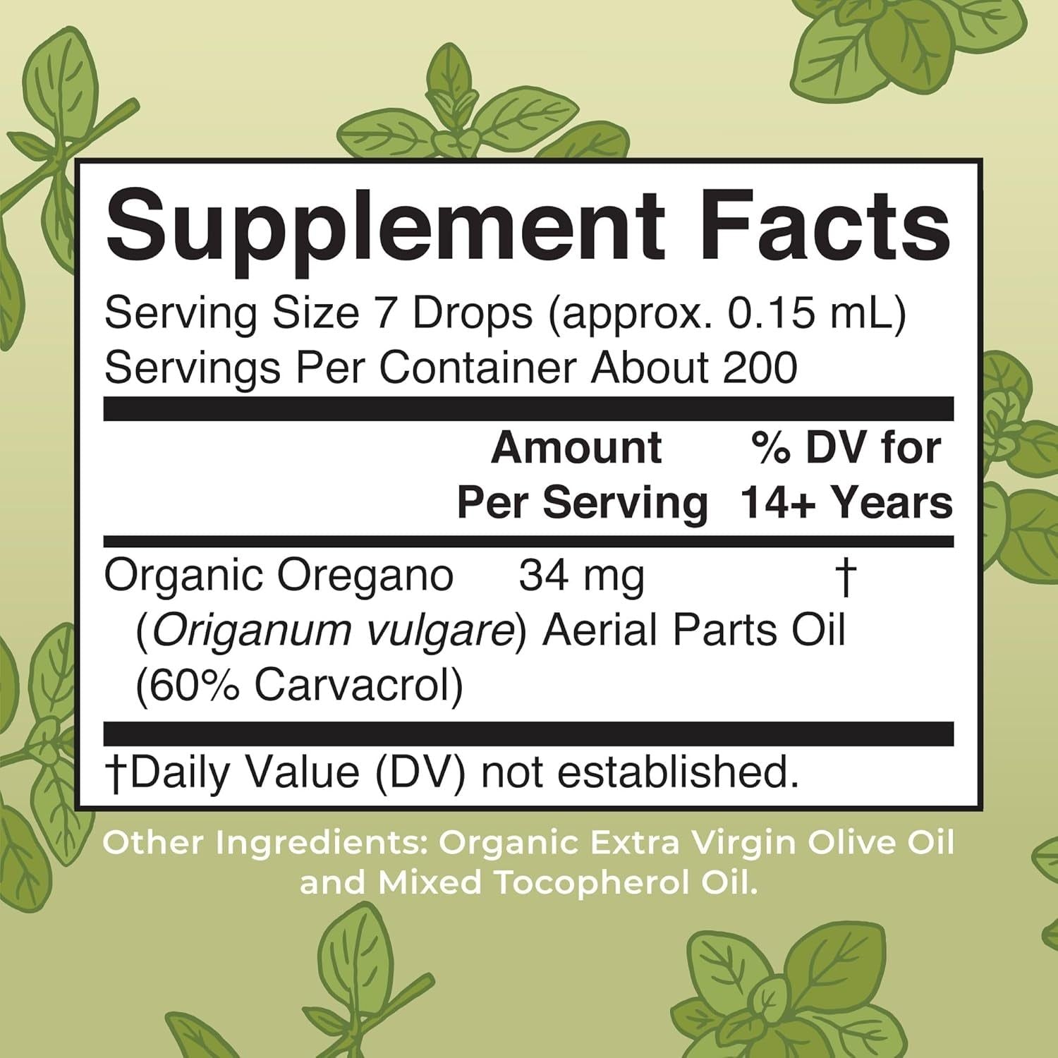 MaryRuth Organics Oil of Oregano Liquid Drops – 30ml | Immune & Gut Health Support