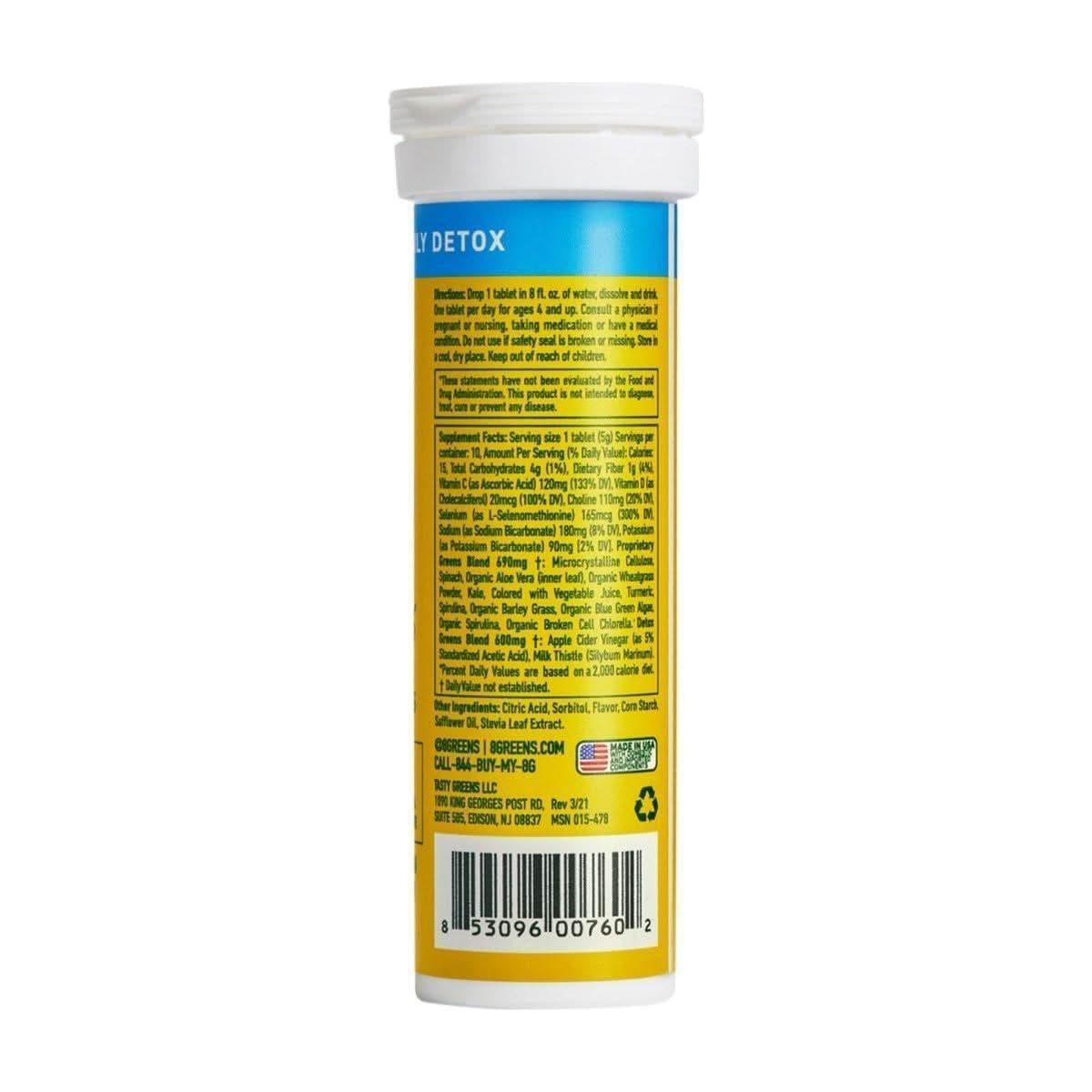 8Greens Detox Fizzy Tablet Lemon Ginger - 10 Count - Glam Global UK8Greens