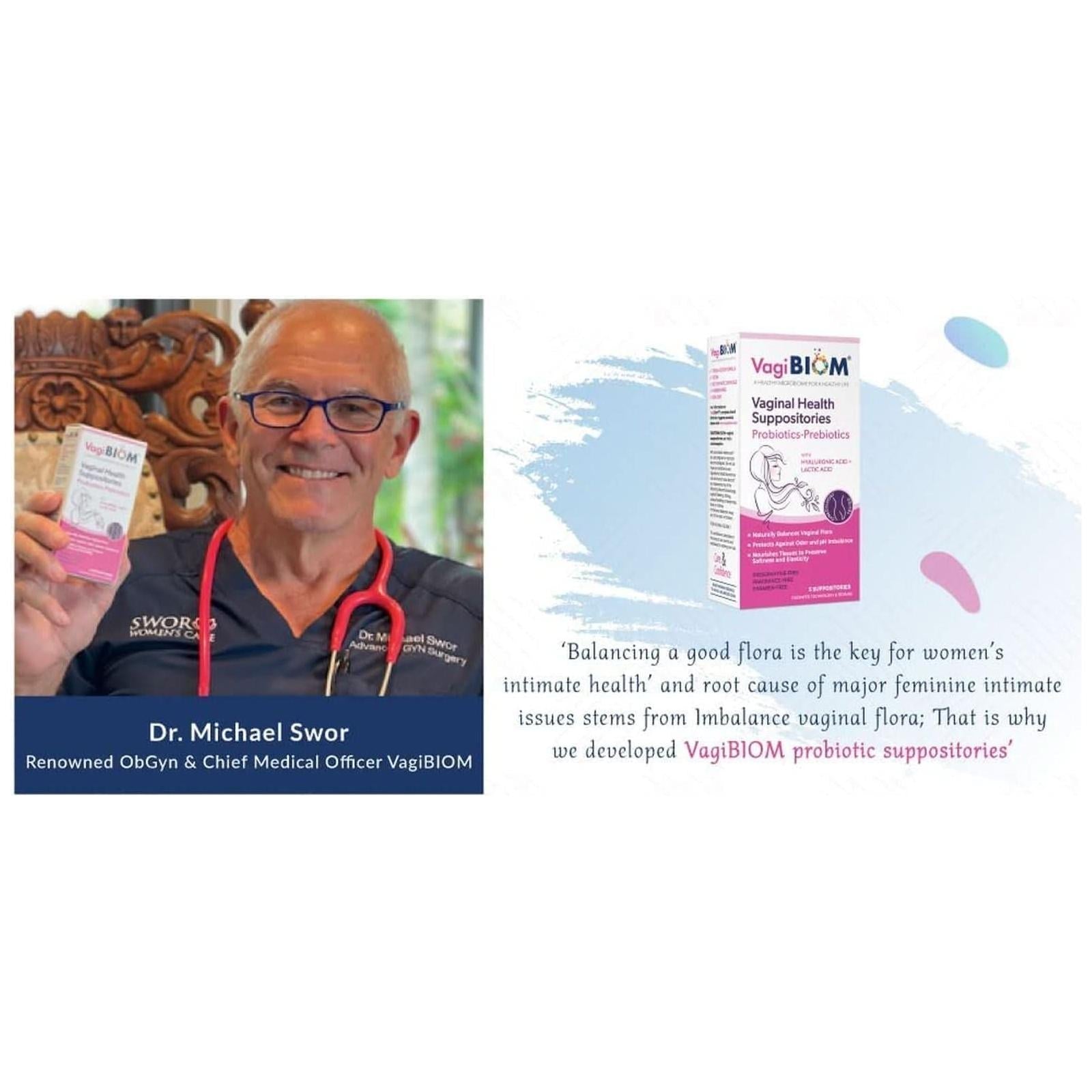 VagiBiom Vaginal Health Suppositories – 15 Suppositories | pH Balance & Vaginal Wellness