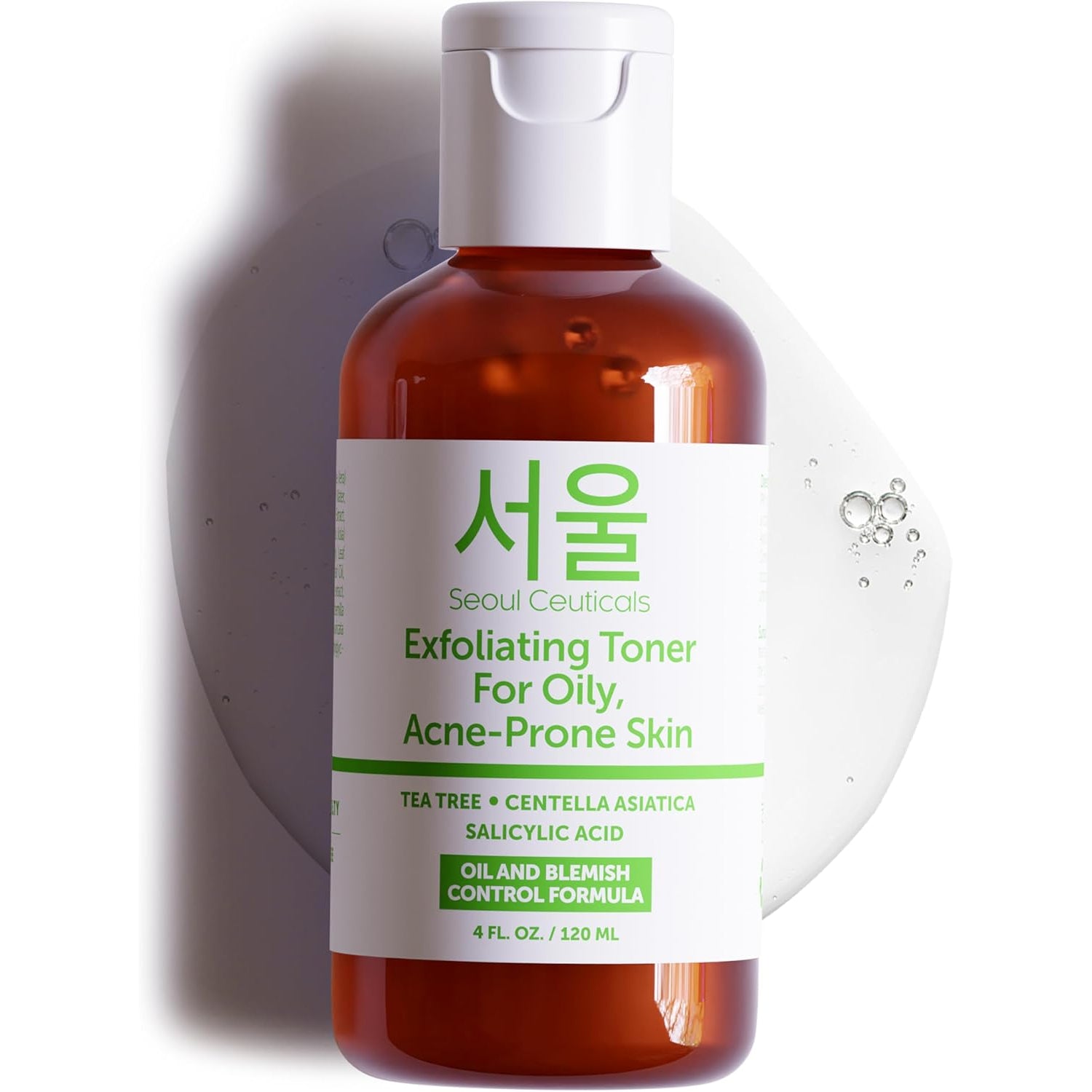 SeoulCeuticals Korean Tea Tree & Salicylic Acid Toner – Centella Asiatica Facial Toner for Oily & Acne-Prone Skin | 120ml