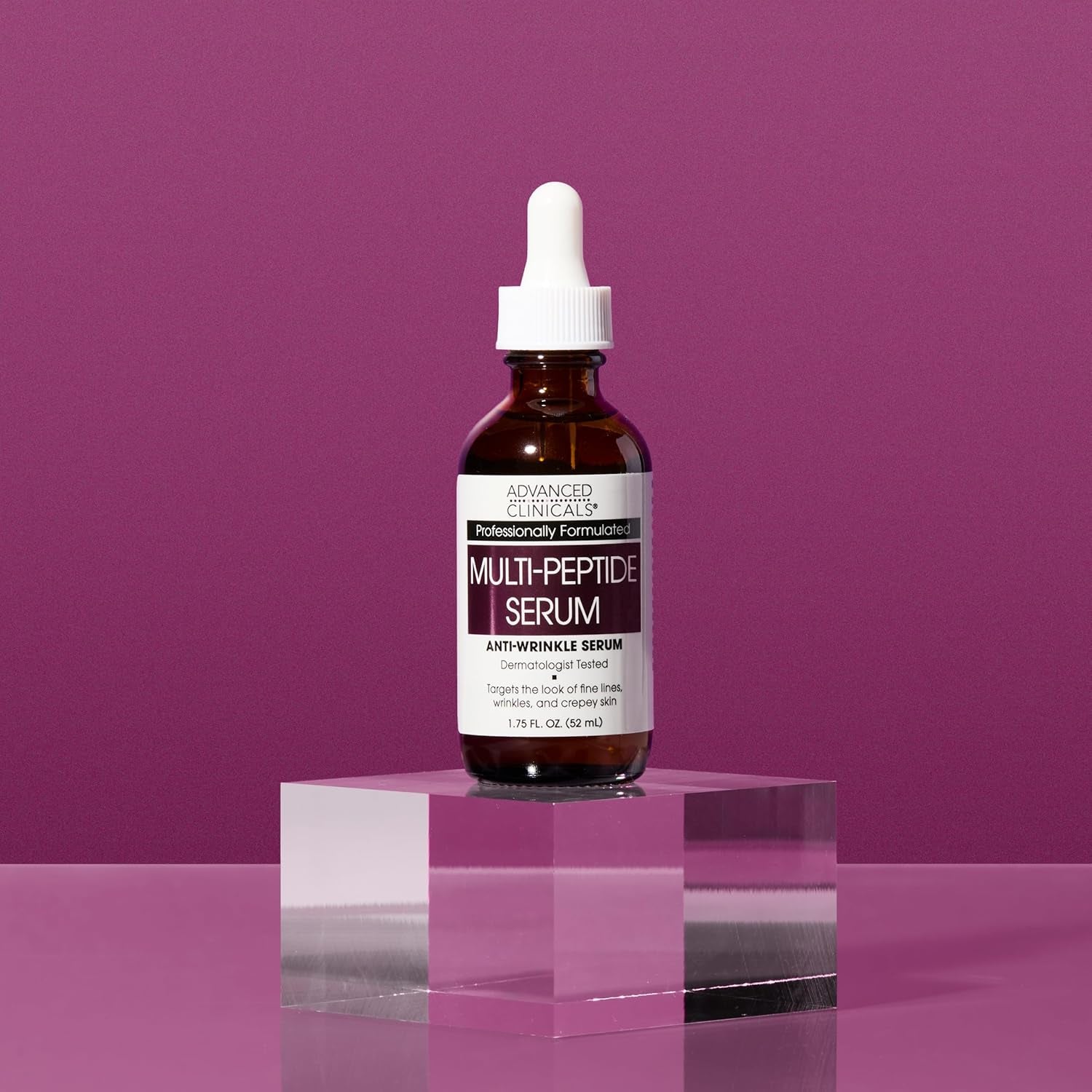 Advanced Clinicals Multi Peptides Serum for Face | Visible anti Aging Hydrating Collagen Peptide Facial Serum with Vitamin E Helps Improve Look of Wrinkles, Puffiness, & Uneven Skin Tone, 1.75 Fl Oz