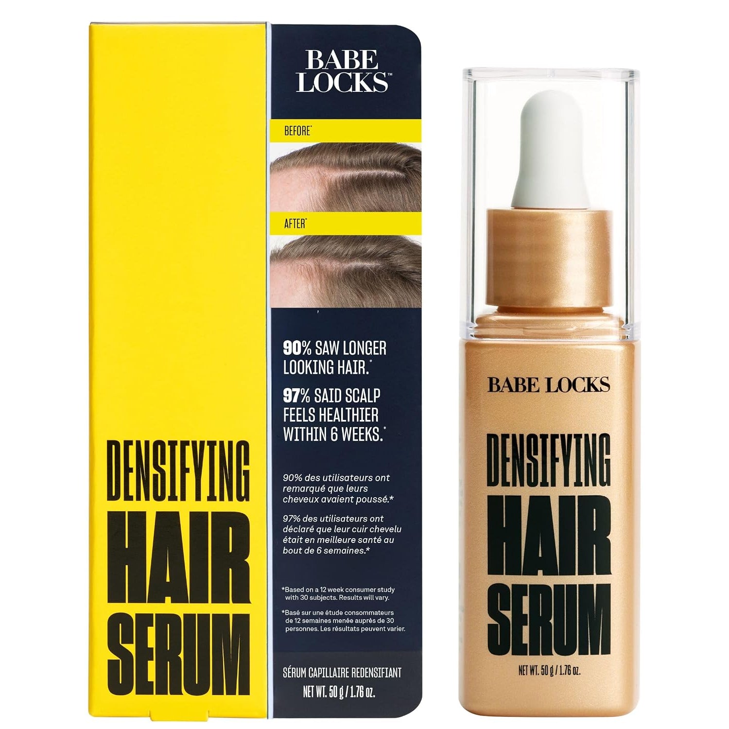 Babe Original Locks Densifying Hair Serum with marked dropper