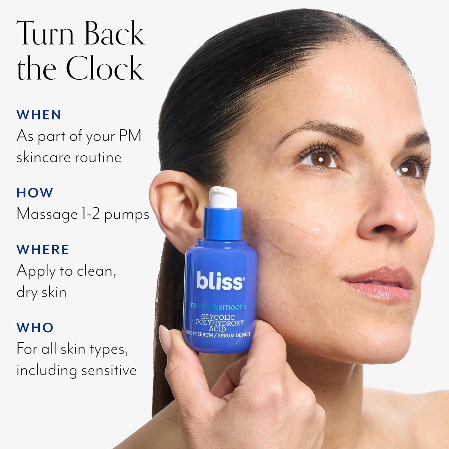 Bliss Renew & Smooth Night Serum – 30ml | Glycolic Acid Resurfacing for Radiant, Even Skin