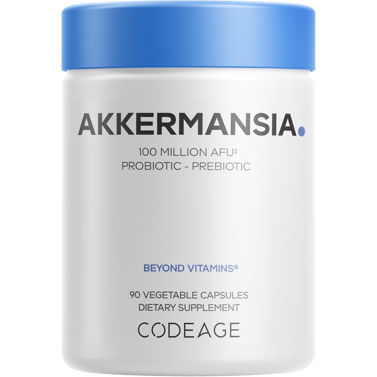 Codeage Akkermansia Muciniphila Probiotic & Prebiotic – 3 Month Supply | Chicory Inulin Synbiotic | Gut Health & Microbiome Support | 100M AFU | Gluten Free | 90 Capsules