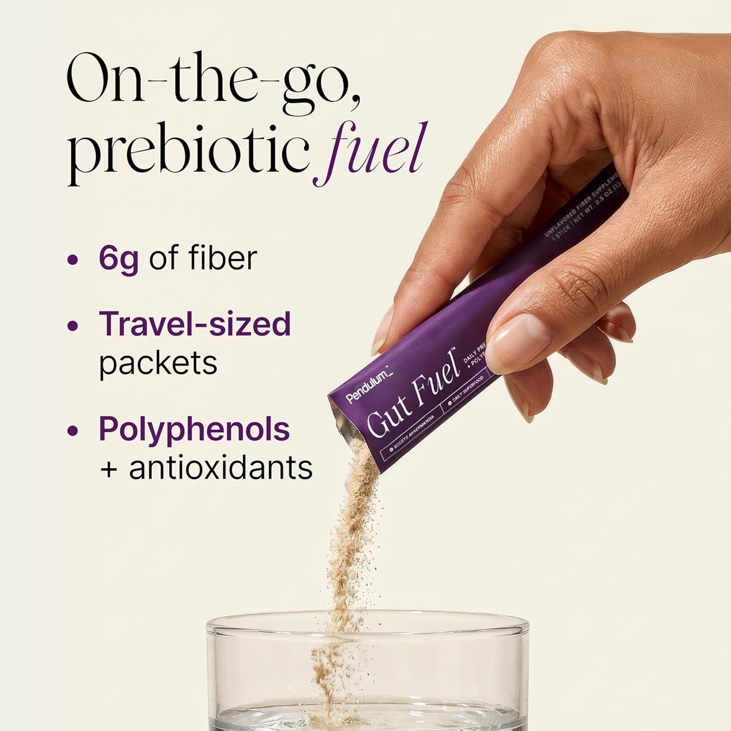 Pendulum Gut Fuel - Fiber + Polyphenol, Prebiotic Blend to Support Digestion, Microbiome Balance, and Help Reduce Hunger for Women and Men - 30 Servings (1 Pack)