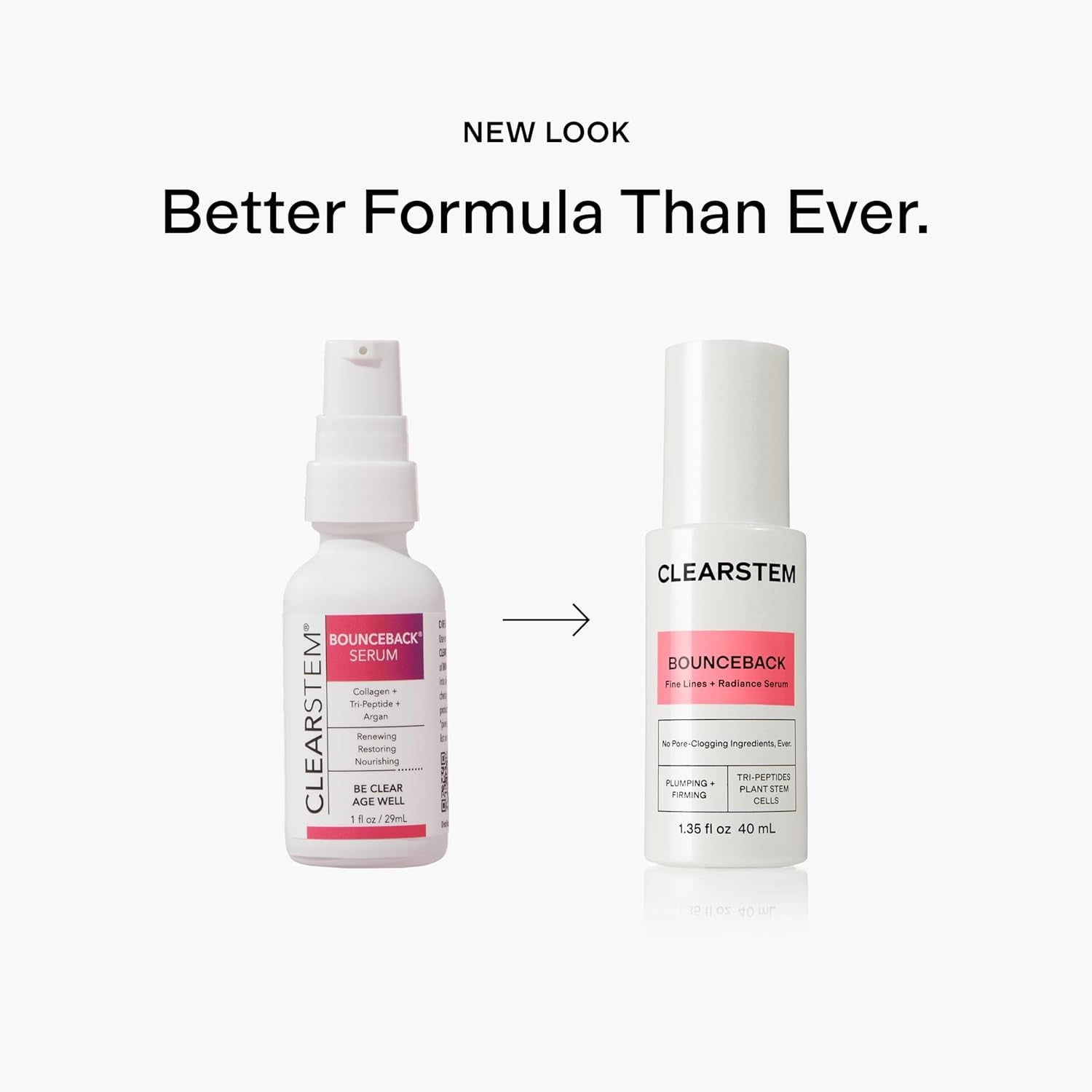 CLEARSTEM BOUNCEBACK Radiant Facial Serum - Peptide Serum for Hydration & Smooth-Looking Skin with Tri-Peptides and Mango Fruit Extracts - Lightweight Formula for Softer and Balanced-Looking Skin