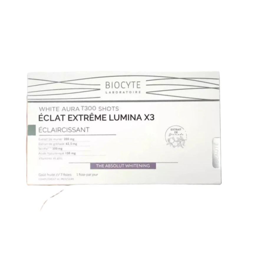 BIOCYTE White Aura T300 Shots – 7 x 25ml | Blanqueamiento rápido, Corrección de manchas e Iluminación del tono de la piel