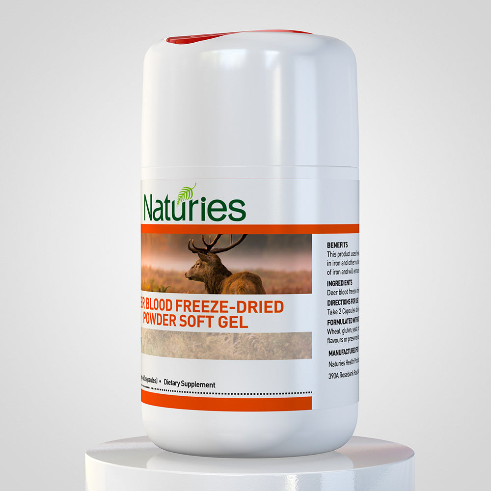 Naturies Ciervo Sangre Liofilizada en Polvo – 60 Cápsulas | Tónico Natural Premium de Nueva Zelanda