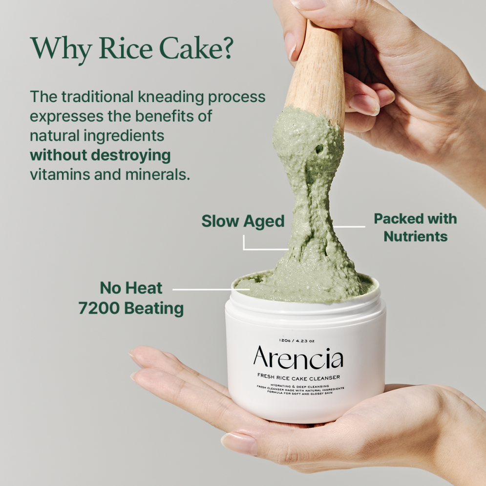 Limpiador Arencia Fresh Green Rice Mochi - 120g | Limpiador purificante y mascarilla de arcilla 2 en 1