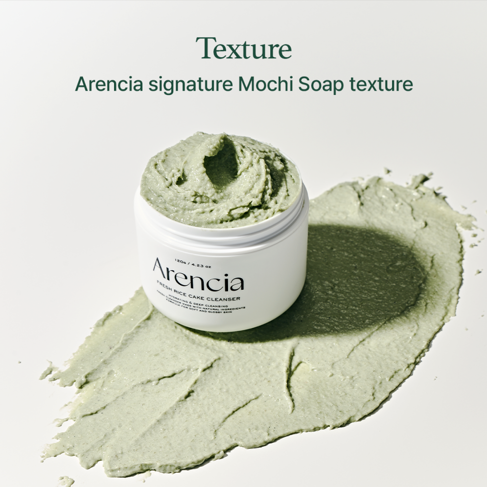 Limpiador Arencia Fresh Green Rice Mochi - 120g | Limpiador purificante y mascarilla de arcilla 2 en 1