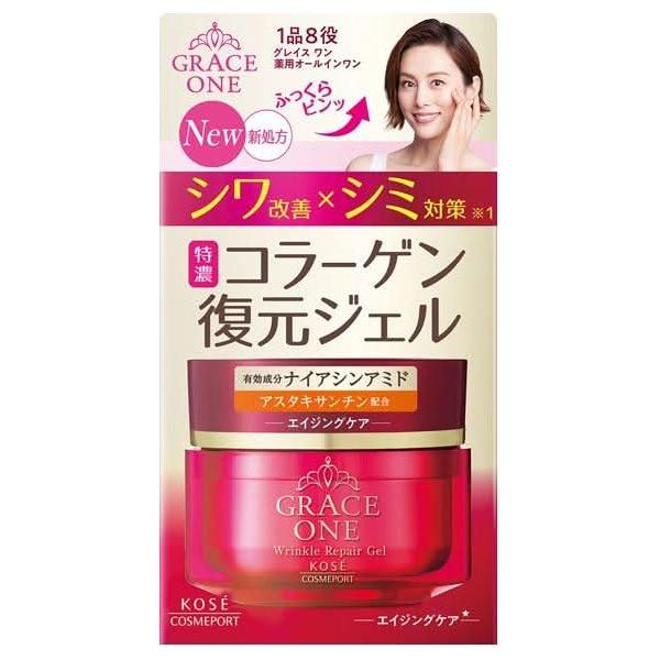 Kosé Grace One All-in-One Gel Reparador de Arrugas – 100g | Hidratante Antiedad 8 en 1 con Niacinamida
