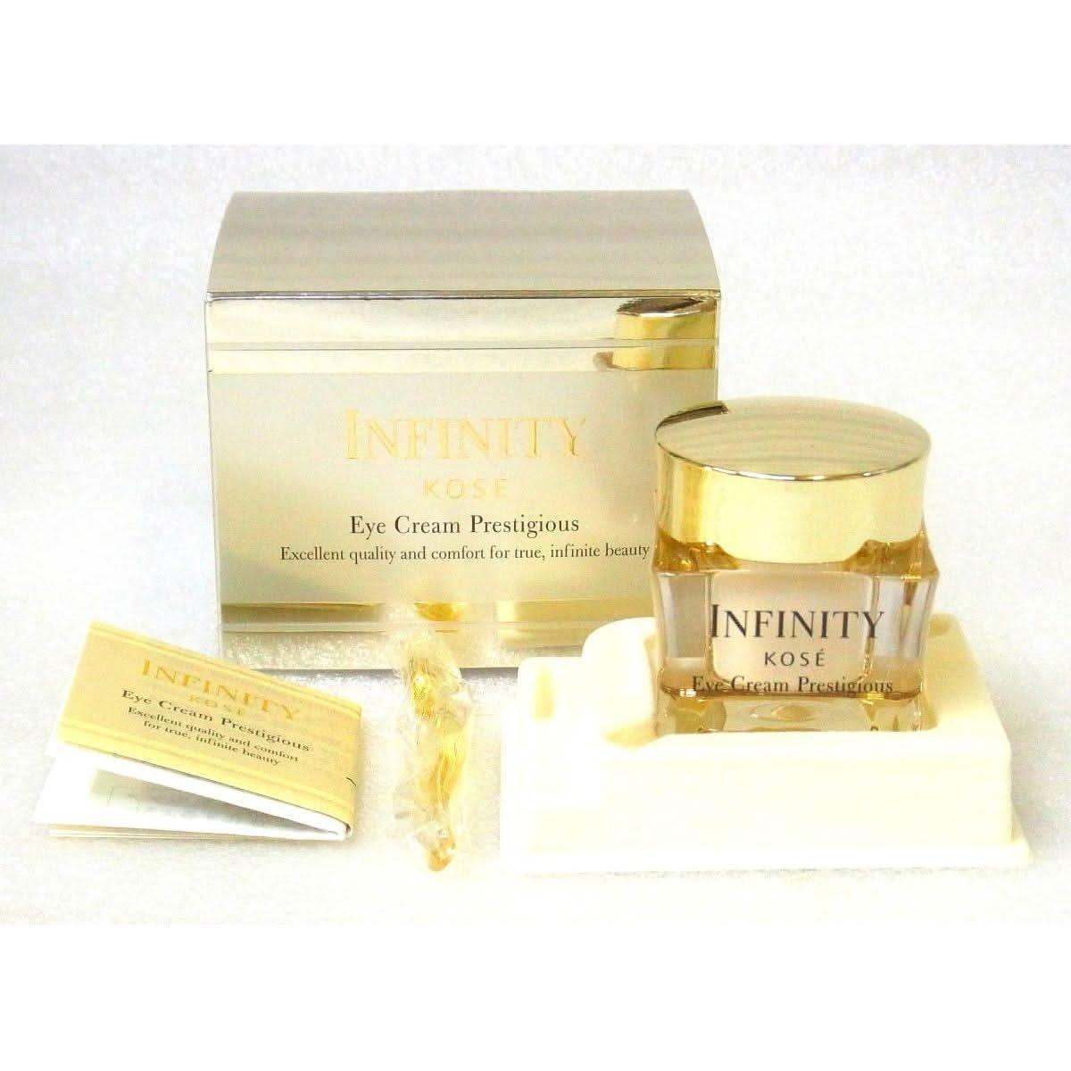Kosé Infinity Prestigious Intensive Anti-Aging Eye Cream – 20g | Lujoso tratamiento reafirmante japonés para ojos para líneas finas y arrugas