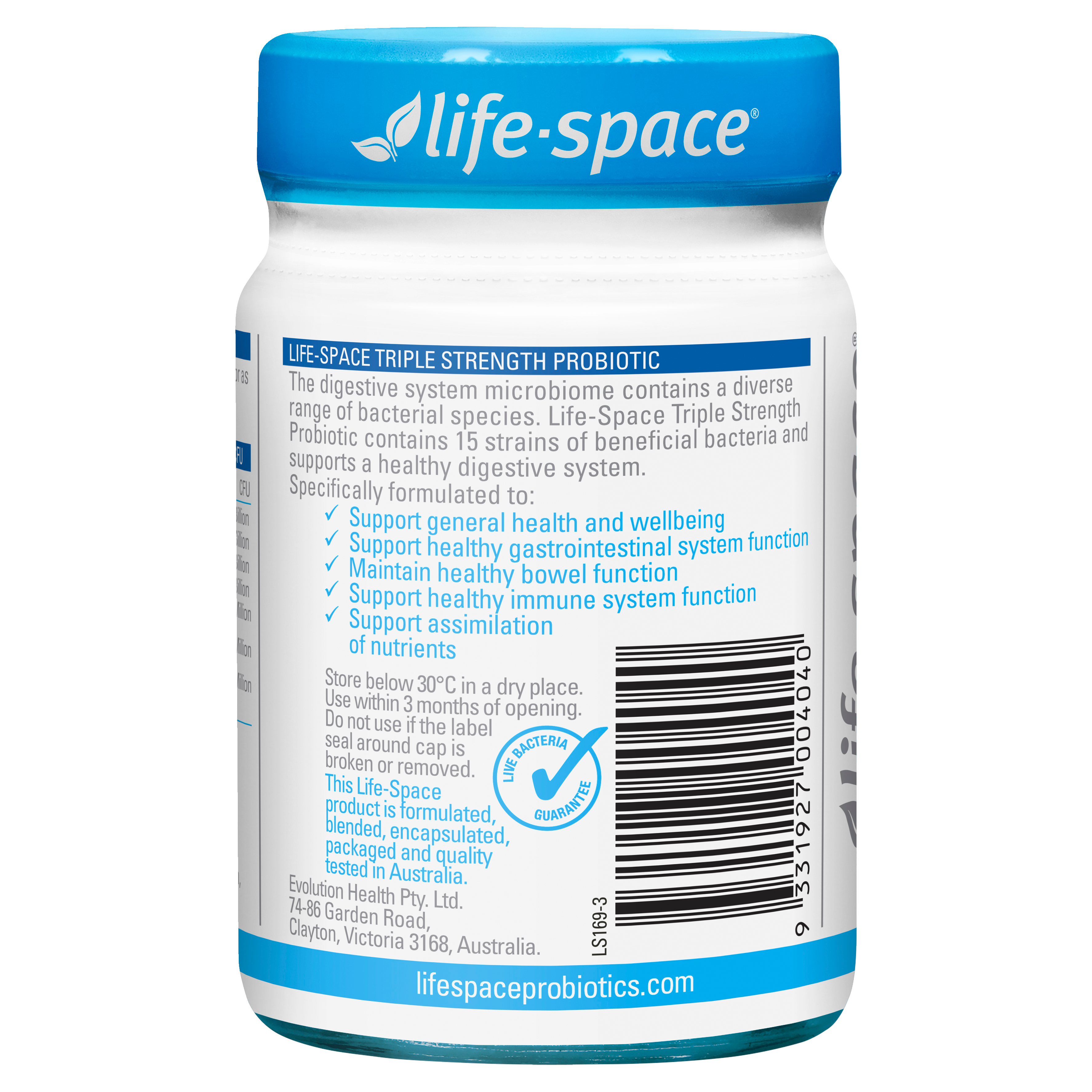 Life-Space Probiótico Triple Concentración 96 Mil Millones – 30 Cápsulas | Apoyo Digestivo e Inmune Avanzado