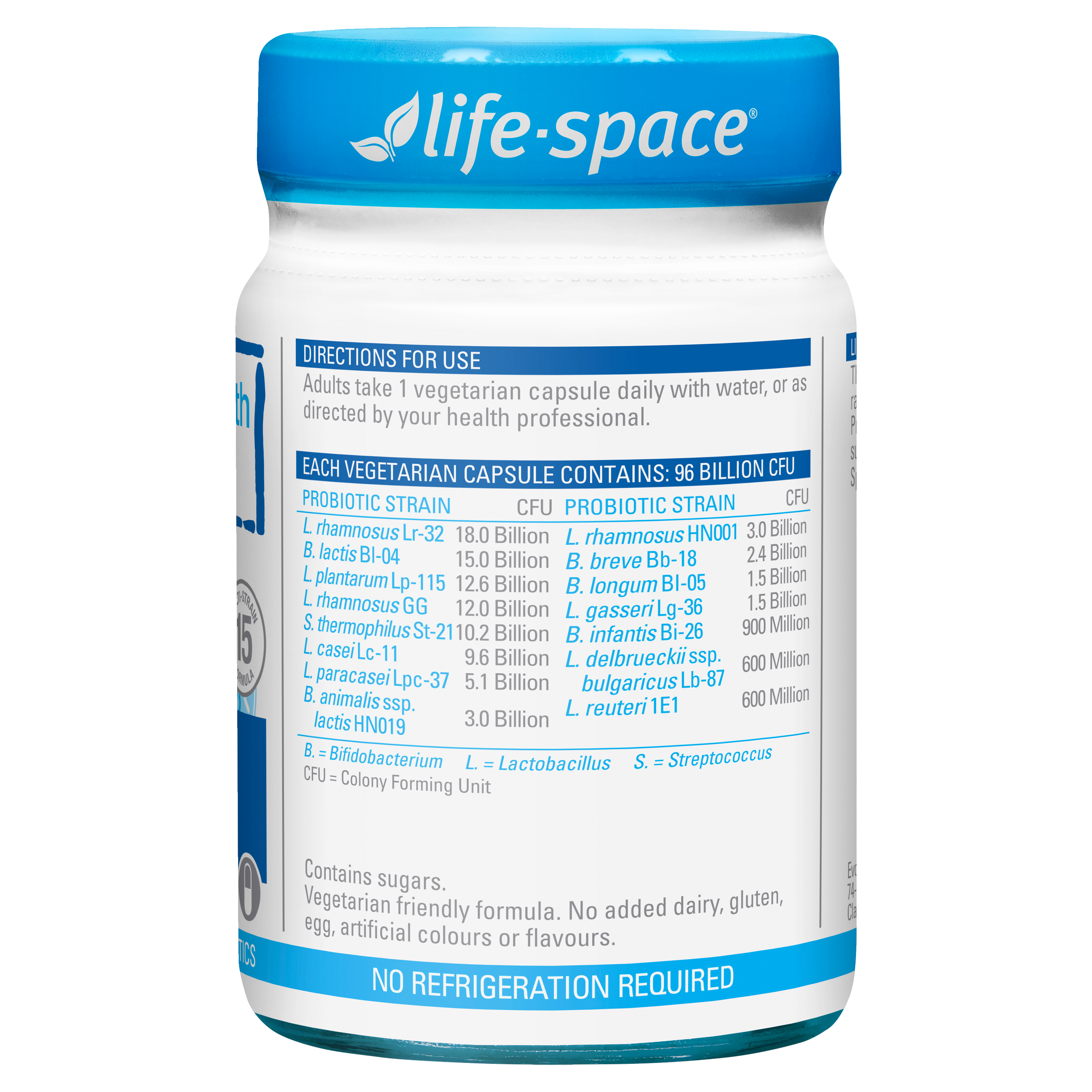 Life-Space Probiótico Triple Concentración 96 Mil Millones – 30 Cápsulas | Apoyo Digestivo e Inmune Avanzado