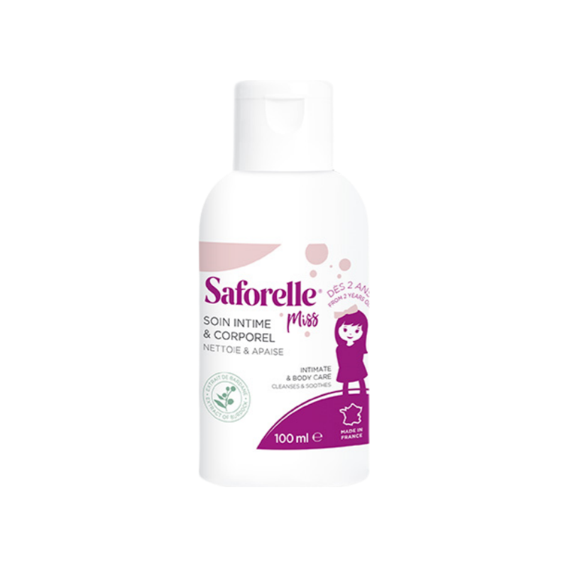 SAFORELLE Miss Cuidado Íntimo y Corporal - 100ml | Higiene Personal Suave para Niñas